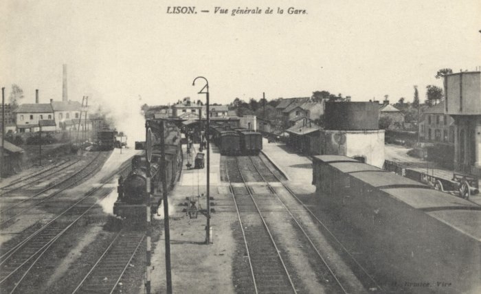 Carte postale : Lison - Vue générale de la gare